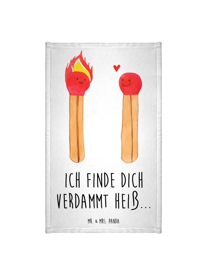 Handtuch Baumwolle Streichhölzer mit Spruch in Weiß