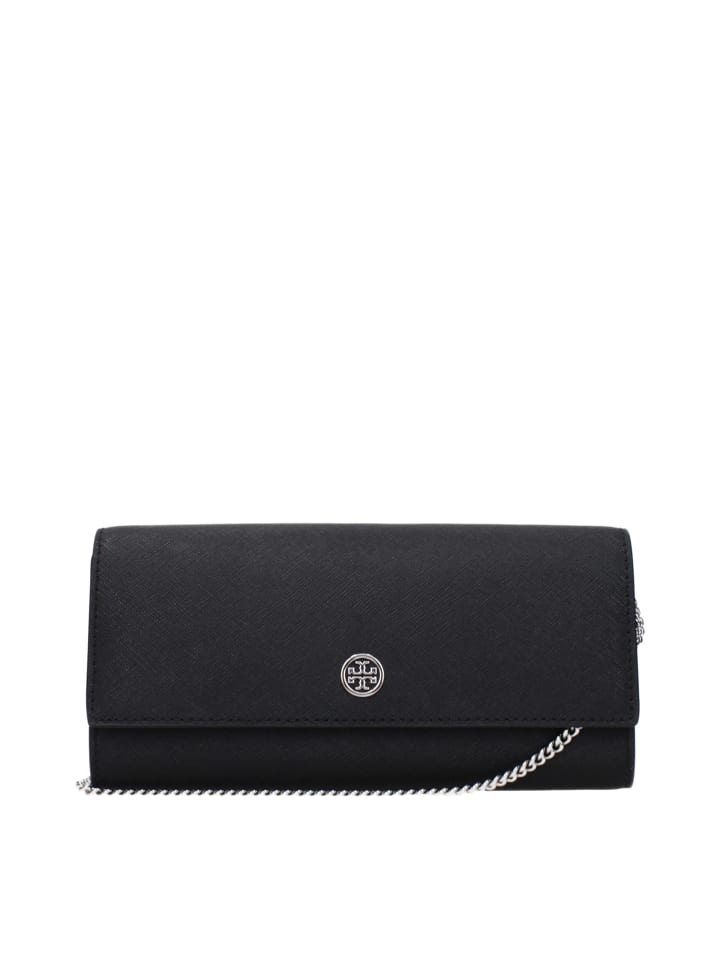 Schwarz Leder Clutch Tasche