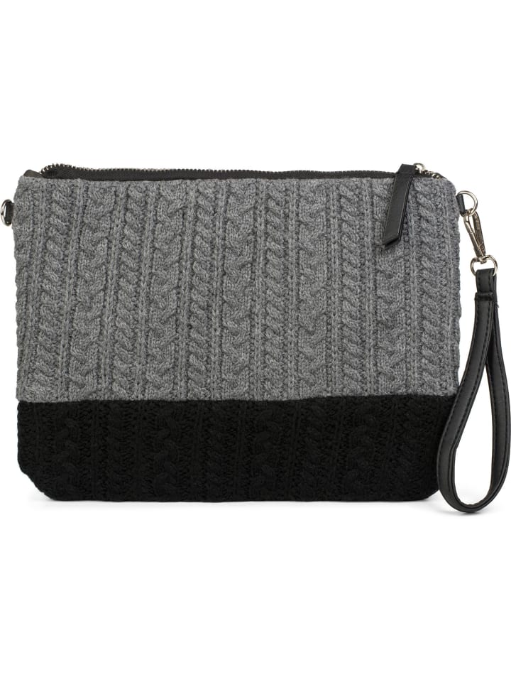 Clutch Handtasche in Grau-Schwarz
