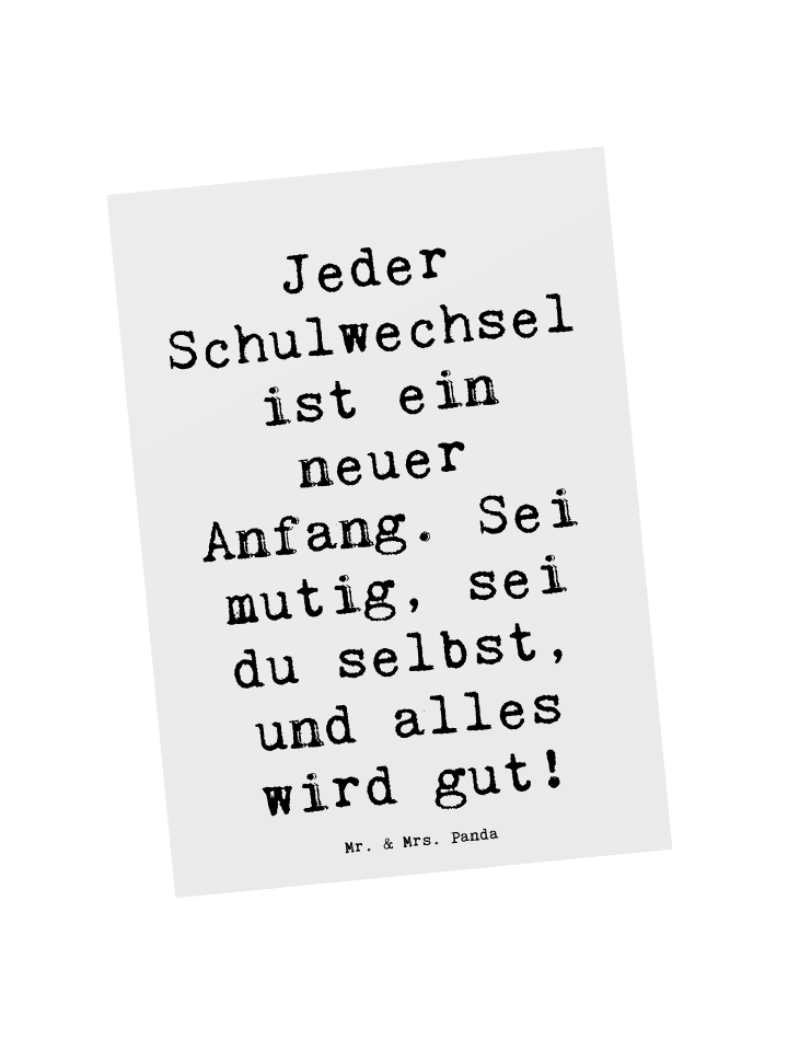 Postkarte Spruch Einen Schulwechsel bewältigen ... in Weiß