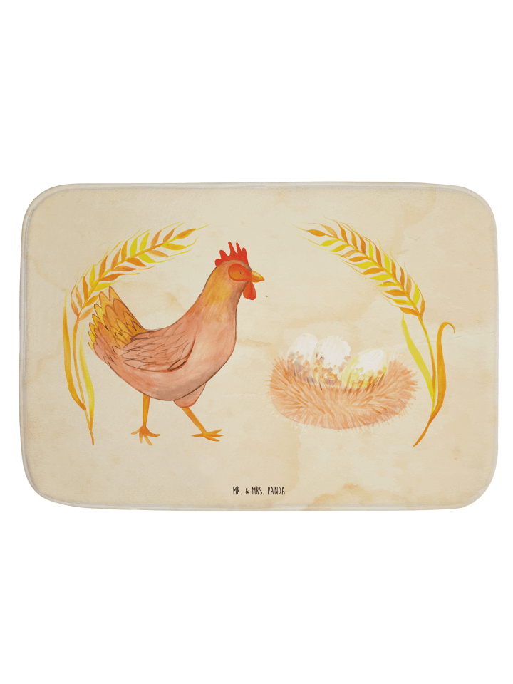 Badezimmerteppich Huhn Stolz ohne Spruch in Vintage
