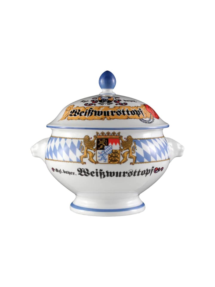 Löwenkopfterrine mit Deckel Compact Bayern in Bunt 2,1 l