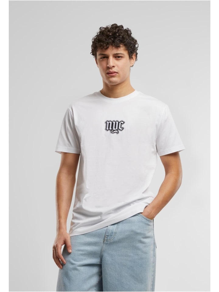 T-Shirt "NYC Old English Wording Patch Tee" in Weiß