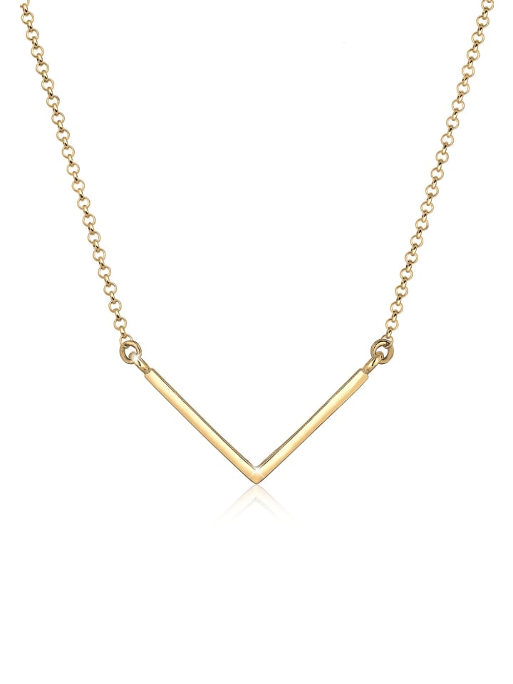 Halskette 925 Sterling Silber Dreieck, Geo, V-Kette in Gold
