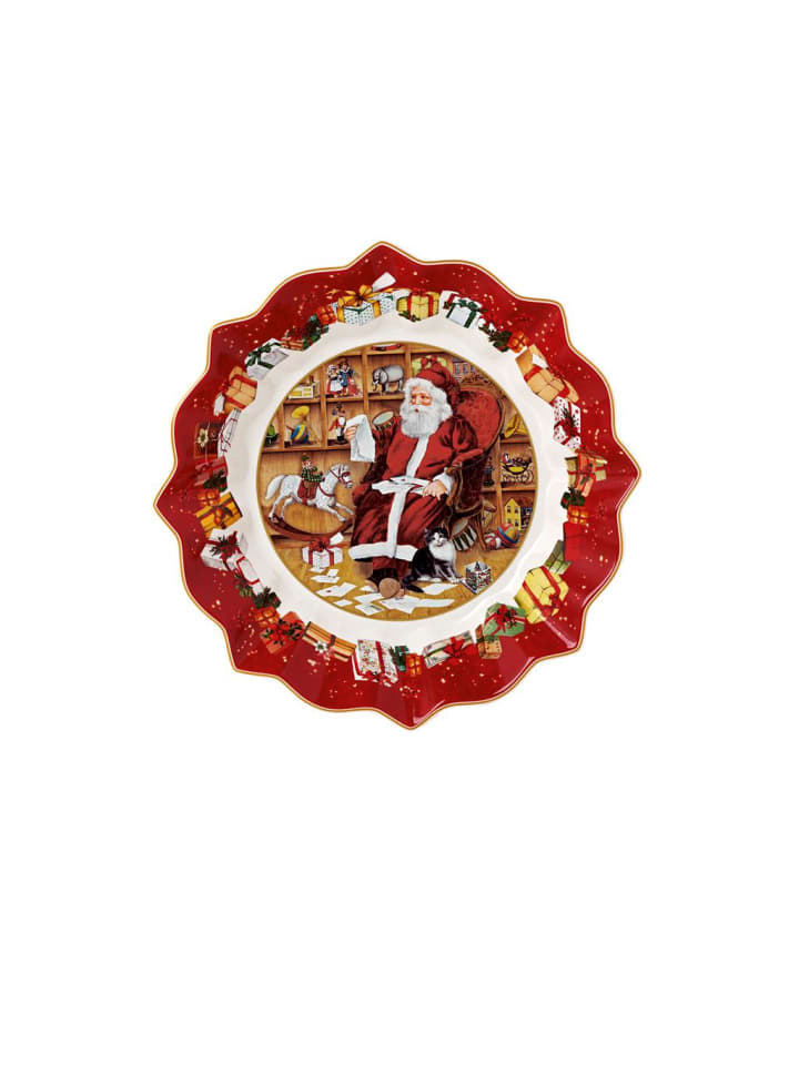 Schale "Santa liest Wunschzettel" Toy's Fantasy in Bunt ø 25 cm
