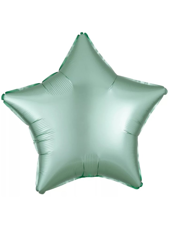 Farbe Silk Lustre Mint Grüner Stern Folienballon 48 cm