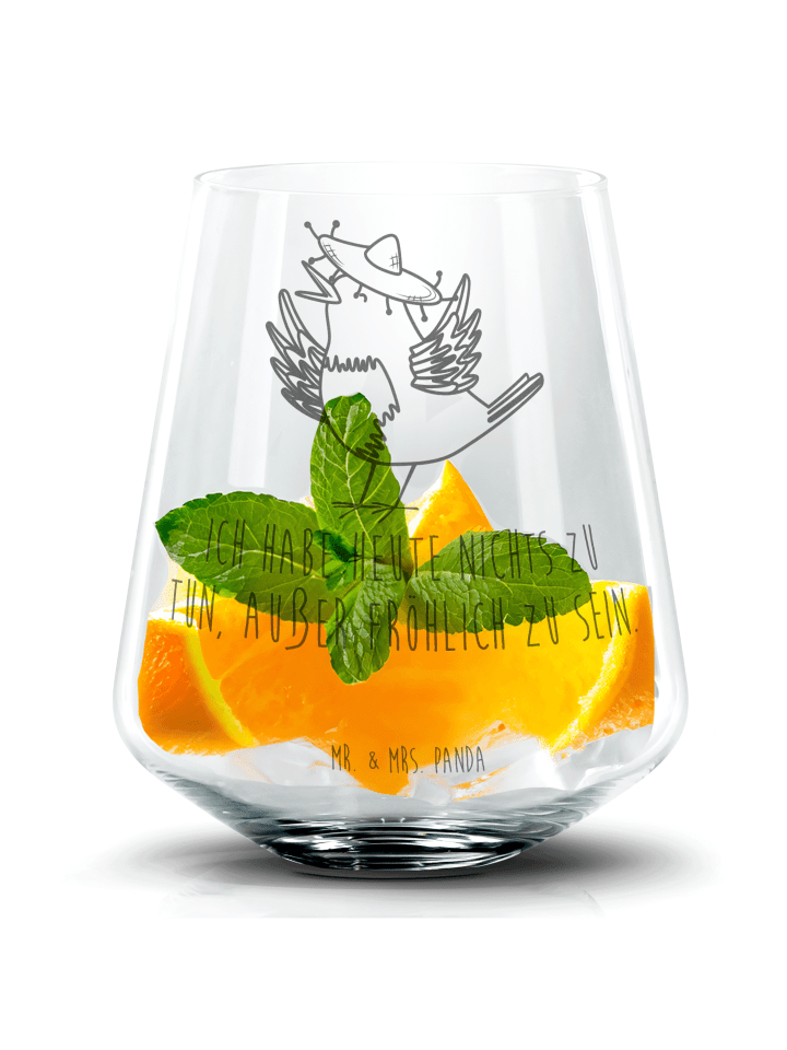 Gin Glas Rabe Sombrero mit Spruch in Transparent