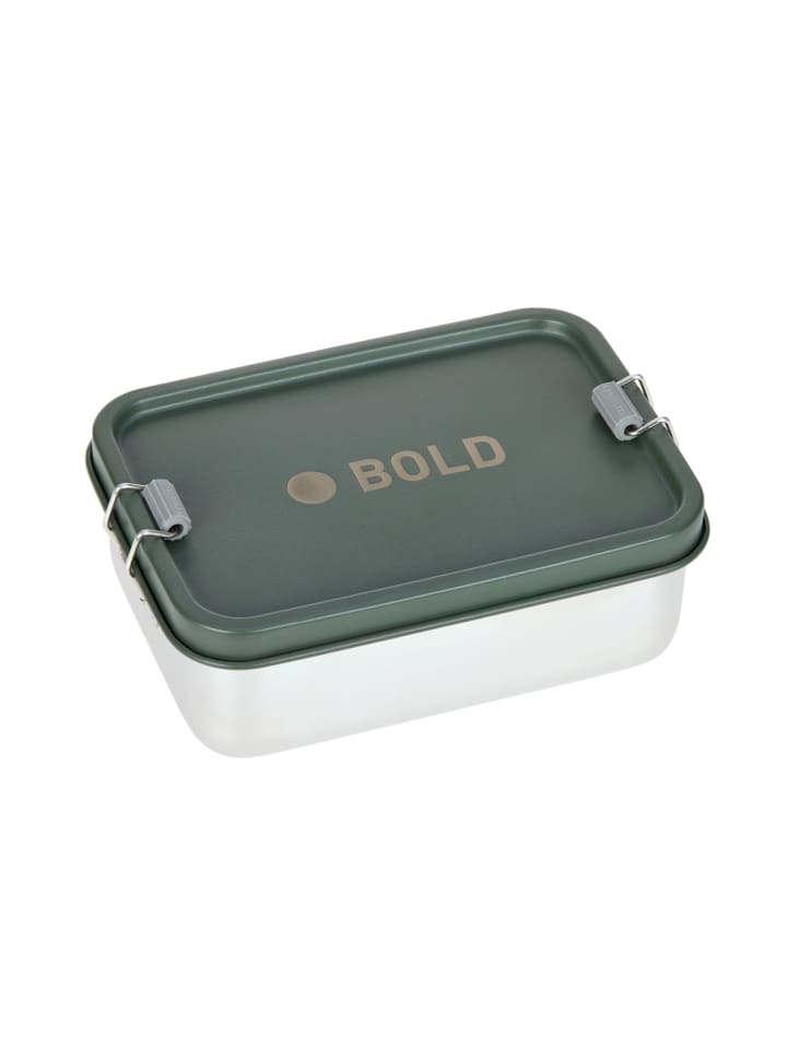 Lässig Brotdose Kinder - Edelstahl Lunchbox BOLD, dark olive