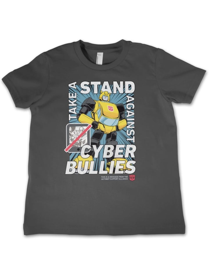 Shirt "Take A Stand Against Cyber Bullies Kids Tee" in Grau
