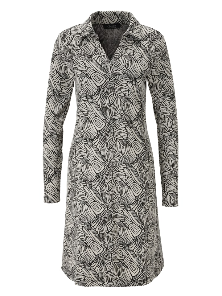 Jerseykleid in schwarz-offwhite