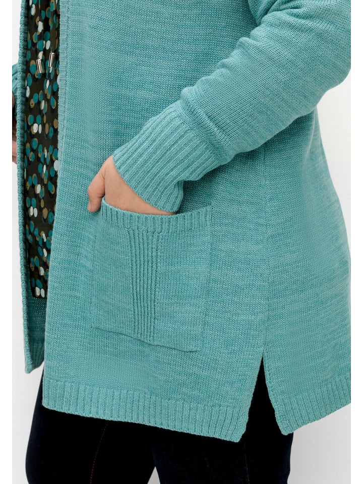 sheego Kapuzenstrickjacke in aqua meliert günstig kaufen | limango