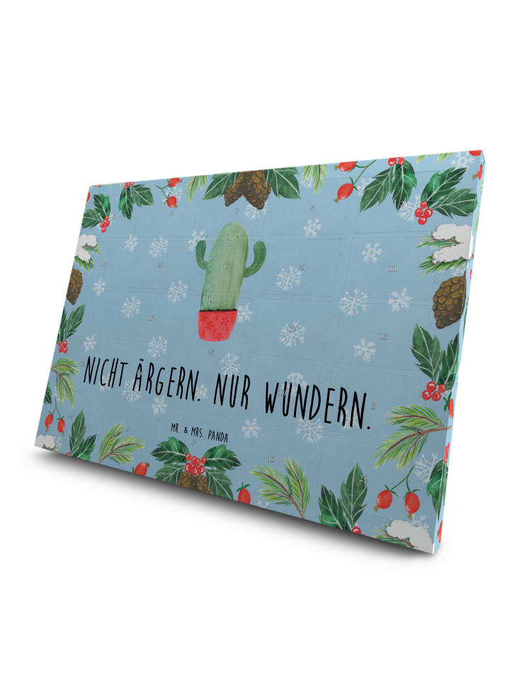 Advents-Teekalender Kaktus Wut mit Spruch in Eisblau