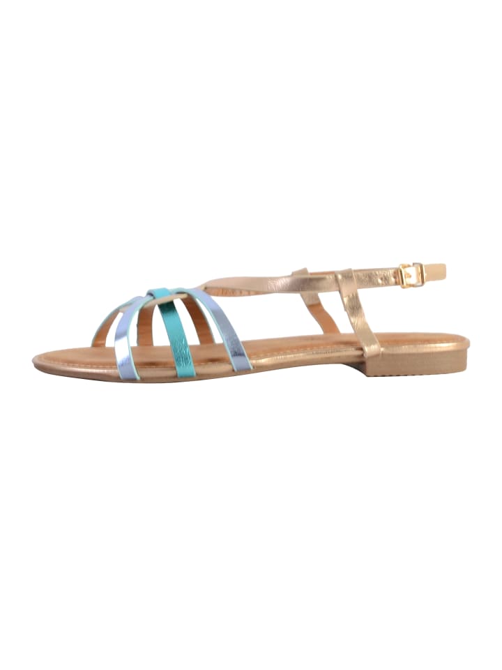 Flache Sandalen Beige