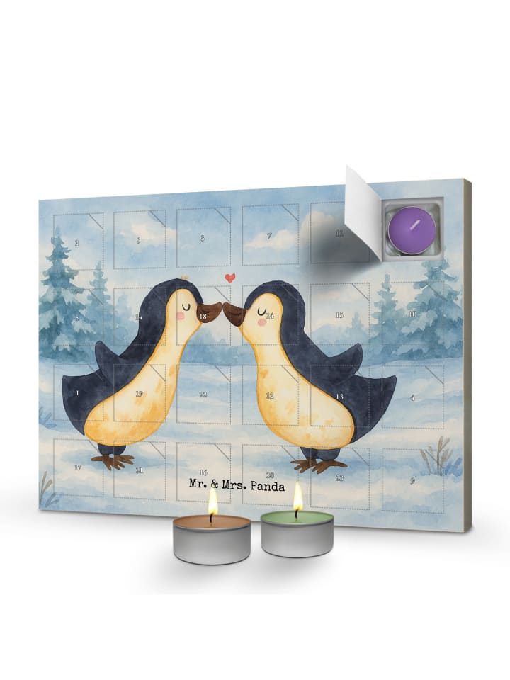 Adventskalender Pinguin Liebe Design ohne Spruch in Weiß
