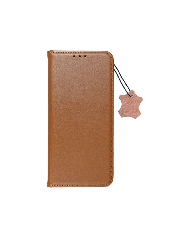 Smart Pro Echt Leder Hülle kompatibel mit Samsung Galaxy S25 Plus in Braun