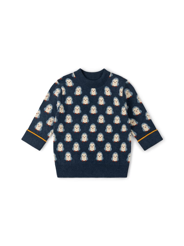 Bio-Strickpullover in Marineblau