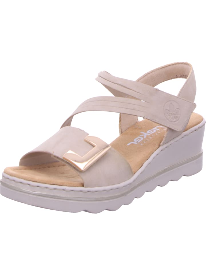 Keilsandalette in beige