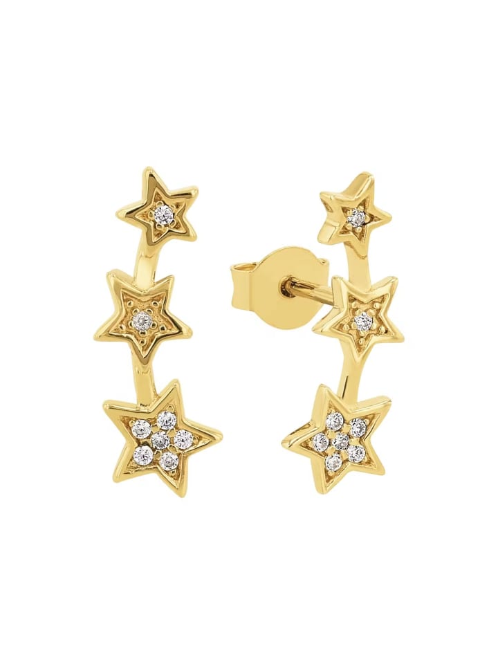 925 Sterling Silber vergoldet Zirkonia