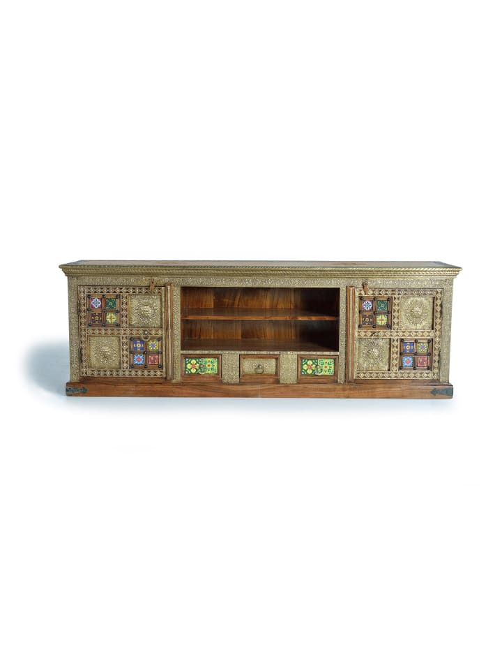 TV-Schrank mit Keramik-Details in Multicolored