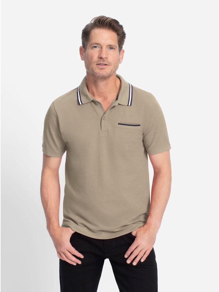 Kurzarm-Poloshirt in sesam