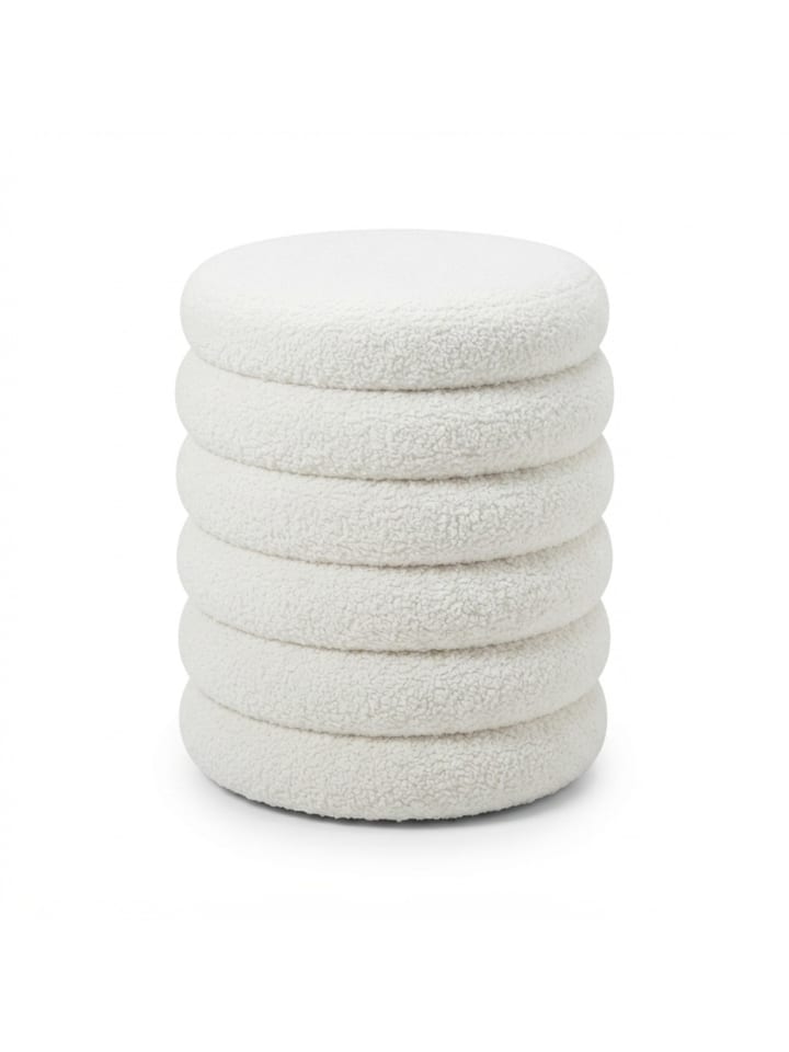 Hocker in Weiß - (H)44 x Ø37 cm