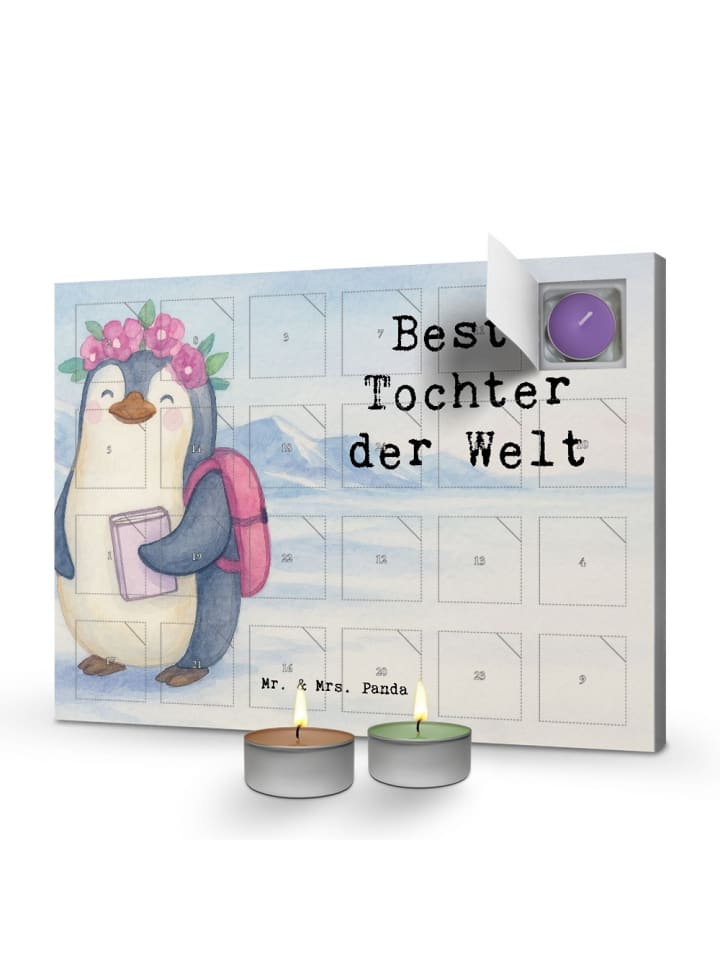 Adventskalender Pinguin Beste Tochter der Welt ... in Weiß