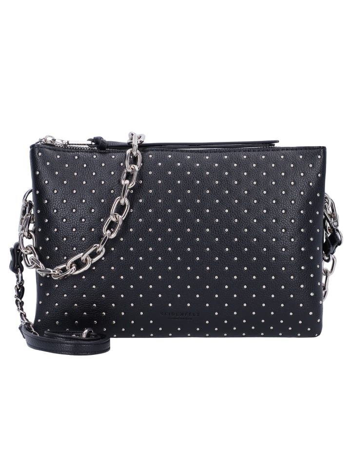 Jomala Schultertasche 28 cm black with tiny rivets