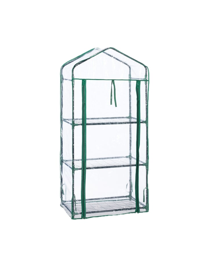 Balkongewächshaus in Transparent/ Grün - (B)60 x (H)128 x (T)40 cm