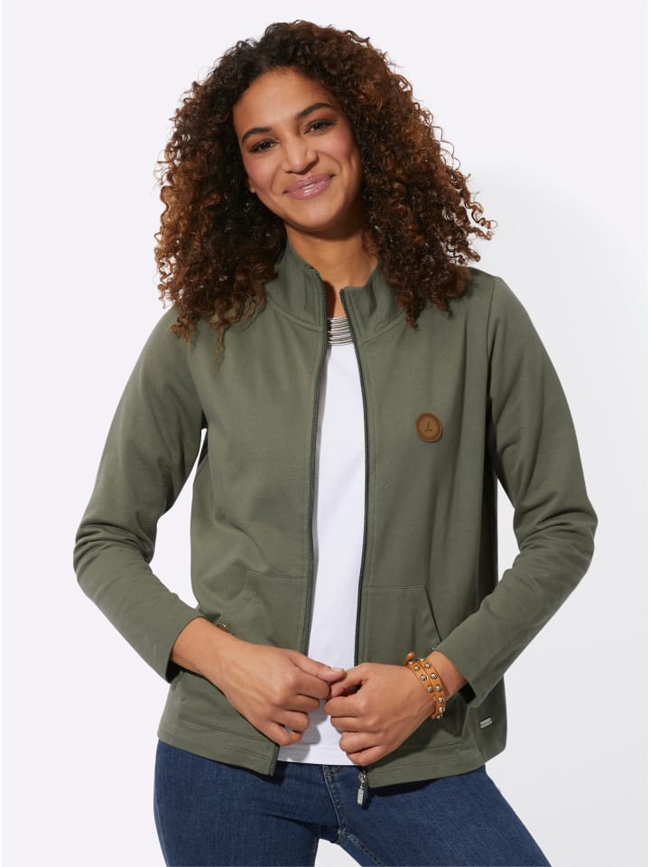 Sweatjacke in khaki