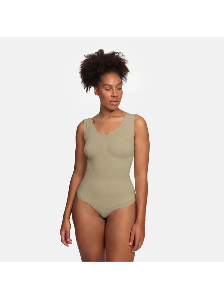 Figurformender Body mit String in Olivgrün
