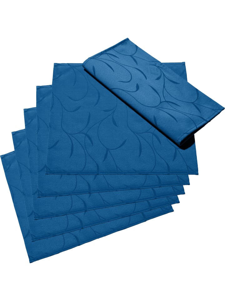 Jacquard Serviette 6er-Pack Remscheid in blau