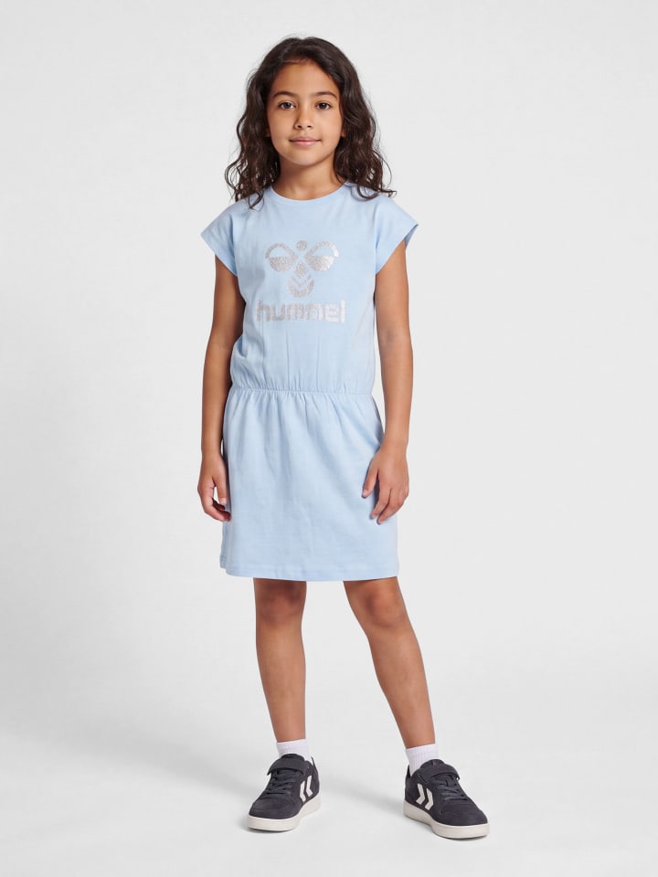 Verstellbare Taille Kleid S/L Hmltwilight Mädchen in CERULEAN