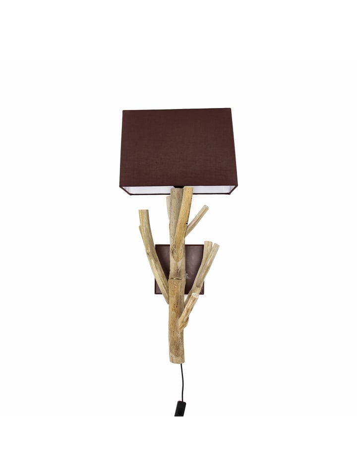 Wandlampe (B)30 x (L)20 x (H)65 cm in Holz (Natur) Rostrot