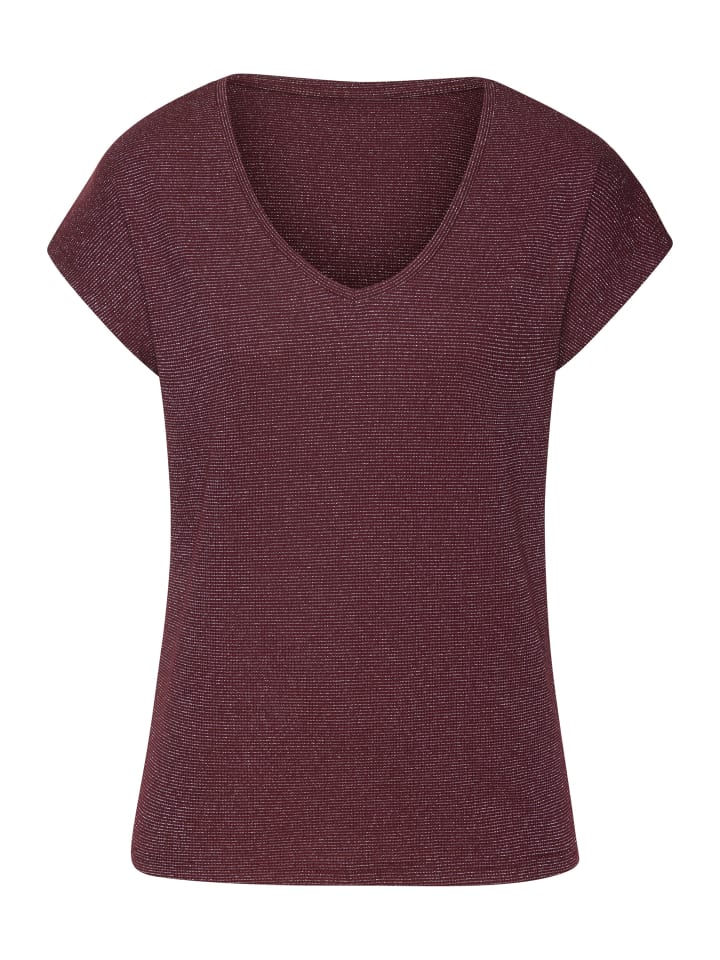 Kurzarmshirt in bordeaux