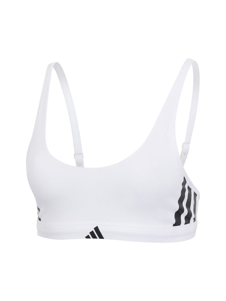 Bralette Sport Active Essentials Cotton 3 Stripes in white