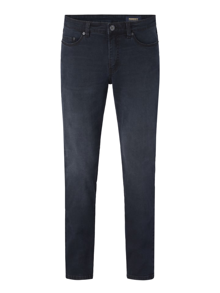 5-Pocket Jeans PIPE in blue black used and moustache