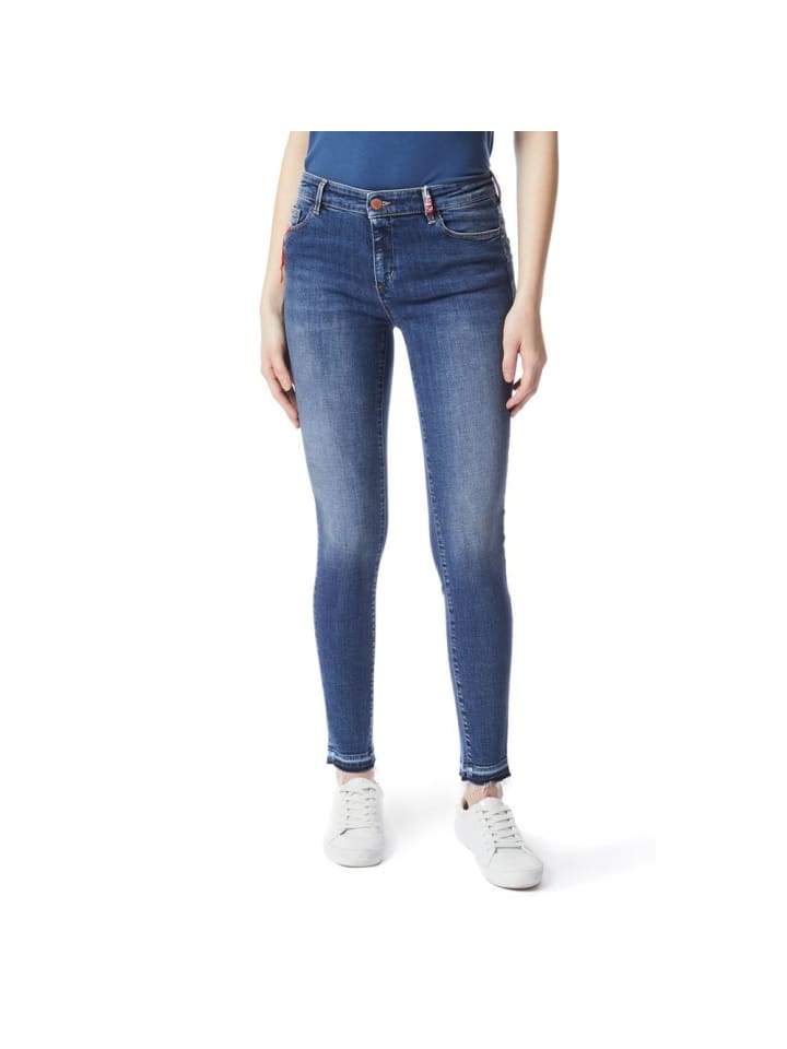 Blau Baumwolle Skinny Jeans