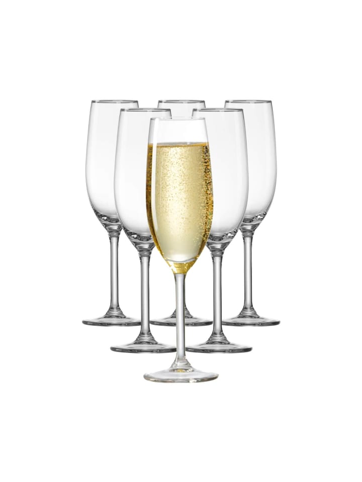 6er Set Sektgläser Vio in Transparent 210 ml
