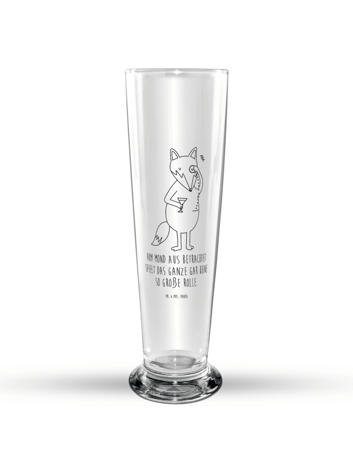 Trinkglas Fuchs Lord mit Spruch in Transparent