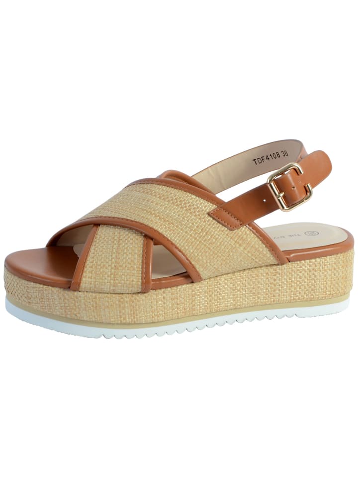 Sandale mit Keilabsatz TDF4108 Beige
