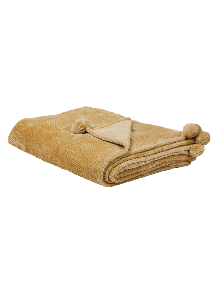 Kuscheldecke SAITLER in Gelb - (W) 200 x (H) 2 x (L) 220 cm