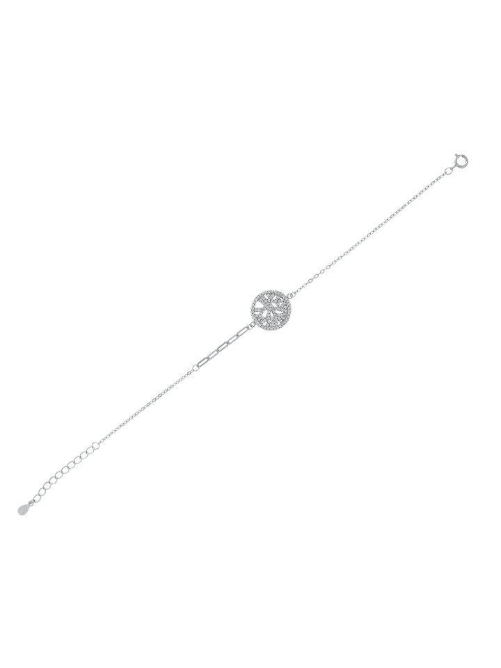 Damen Armband – Lebensbaum aus 925 Silber mit Zirkonia 17+3 cm in silber