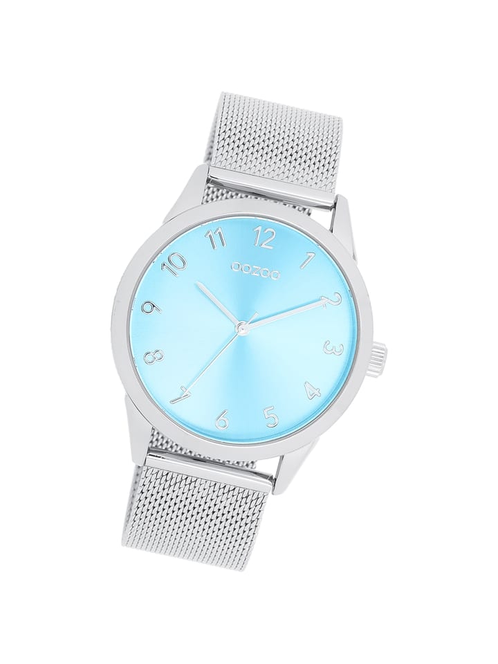 Analog-Armbanduhr Oozoo Timepieces silber groß (ca. 40mm)