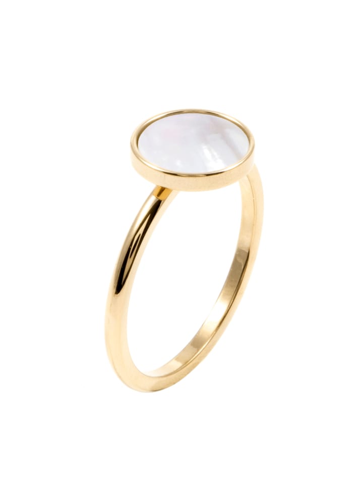 Vergold. Fingerring mit Kreis Edelstahl in Gold