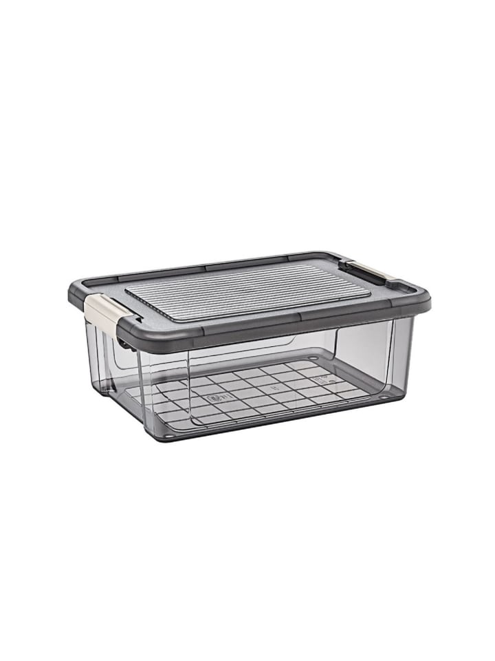Lagerbox Aufbewahrungsbox mit Verschluss-Deckel Serie in Grau