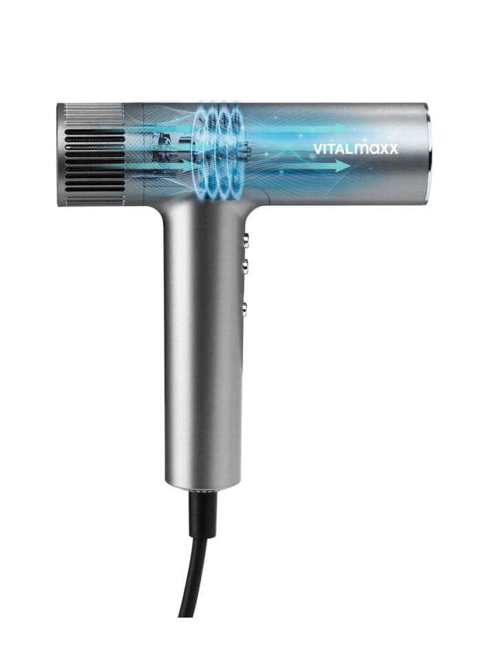 BLDC-Haartrockner 1500W grau/silber mit Diffuser & Konzentrator grau