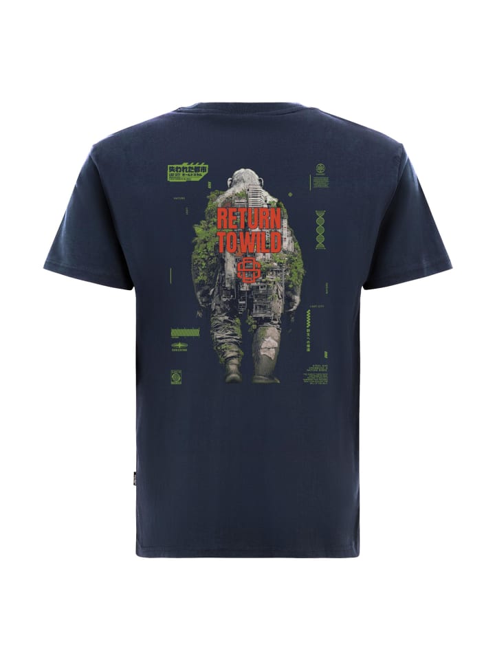 T-Shirt Wrldvibe Urban Jungle Graphic in Navy Blue