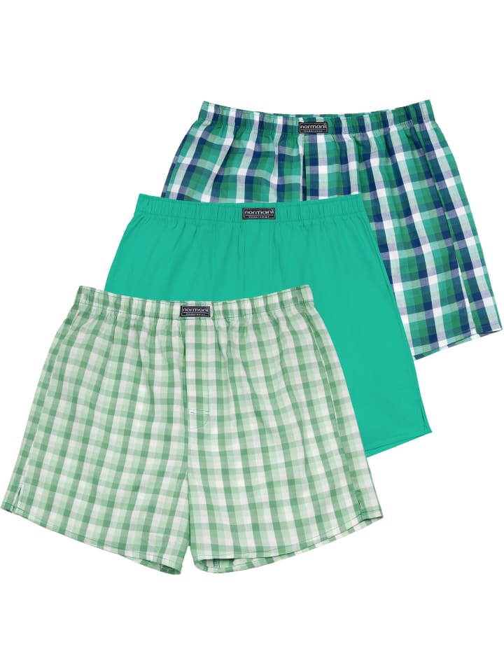 3 Stück Herren Web Boxershorts in Grün
