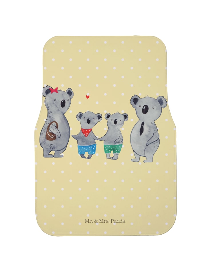 Automatte Koala Familie zwei ohne Spruch in Gelb Pastell