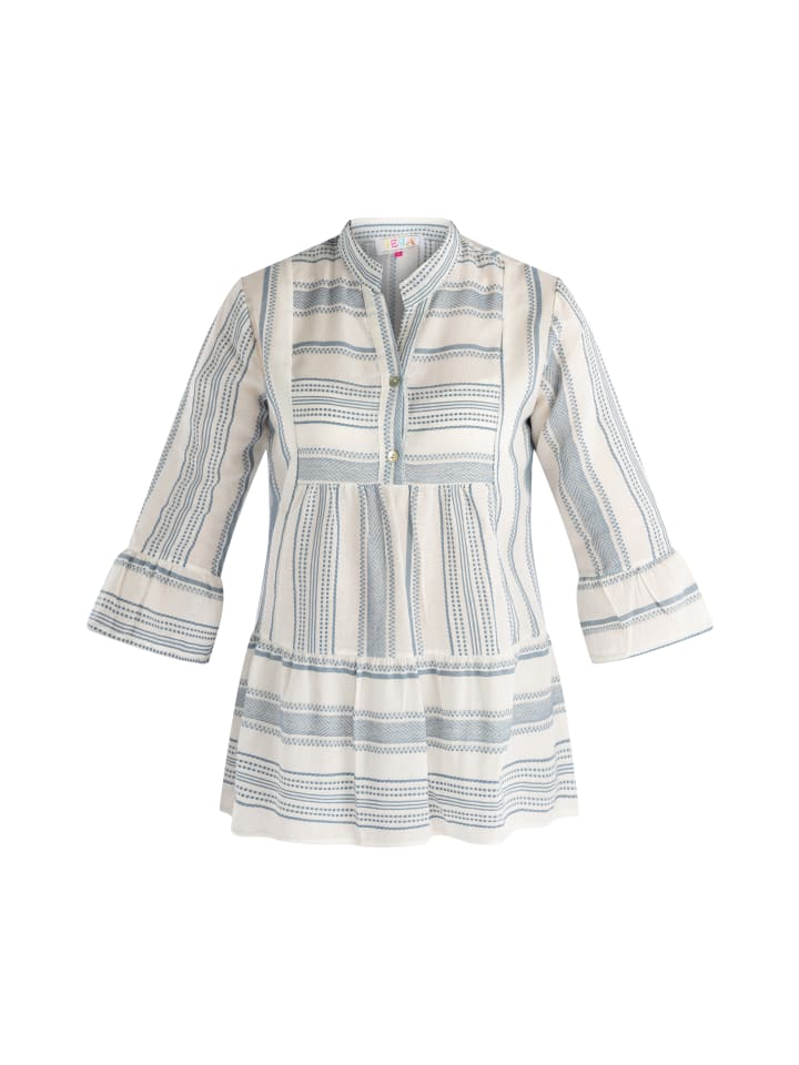 Damen Shirt in Blau Wollweiss